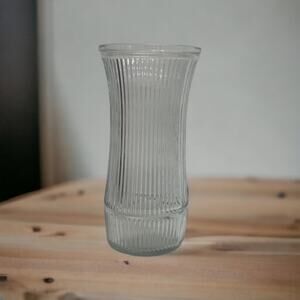 Vintage Hoosier Clear Ribbed Glass Vase decor accent piece